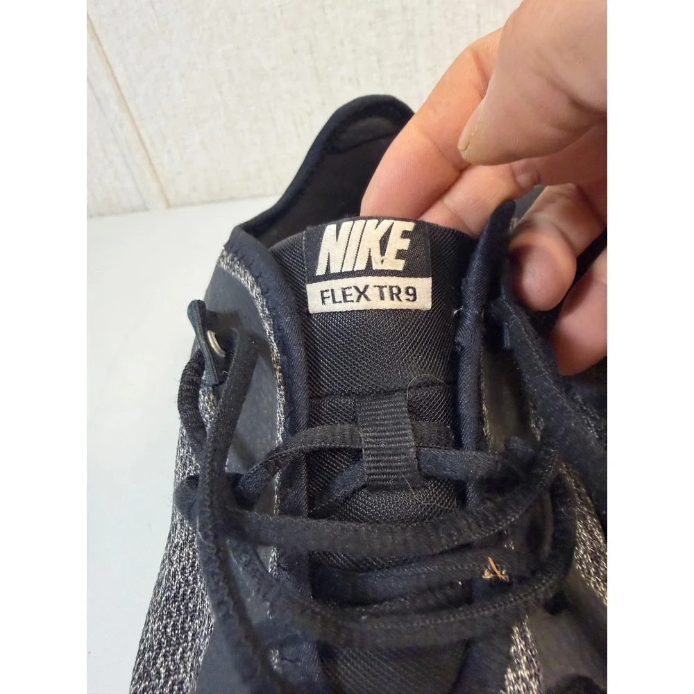 Nike Flex TR9 Running Shoe Womens‎ 12 Black Gray Blue Training Sneaker